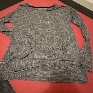 Athleta Charcoal Long Sleeve Top with Twist Detail
